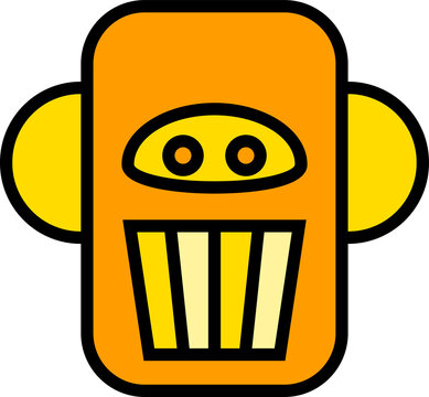 cartoon robot head icno