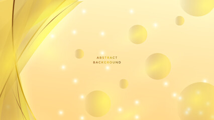 Abstract white and gold shapes background