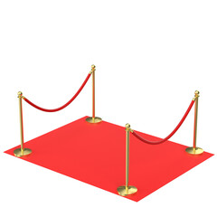3d rendering illustration of a red carpet
