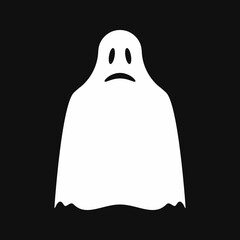Spooky Halloween Ghost Shape White Icon