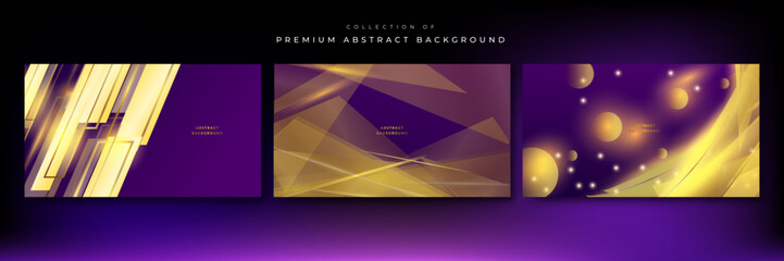 Obraz na płótnie Canvas Abstract luxury gold and purple background. Creative luxury navy purple and golden lines background design.