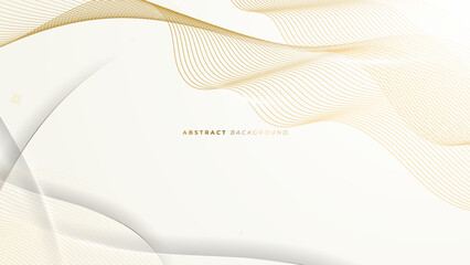 Abstract white and gold shapes background