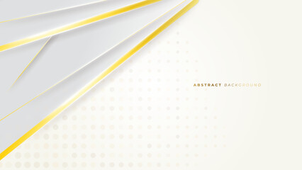 Abstract white and gold shapes background