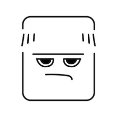 Pofigistic rectangular purple character color line icon. Mascot of emotions.