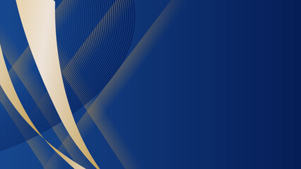 Abstract luxury blue and gold background. Dark blue luxury premium background and gold line.