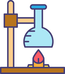 laboratory glass and flask on stand icon