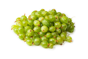 A group of gooseberries isolated on a white background.