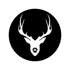 Deer flat line icon. Vector thin sign of reindeer, wild animal. Outline illustration for zoo color editable