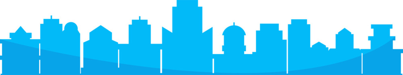 Fototapeta premium blue silhouette city skyline illustration