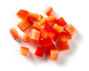 red paprika cubes