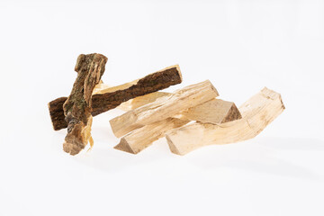 Quassia Amara - Stems Of Quassia Medicinal plant; On White Background