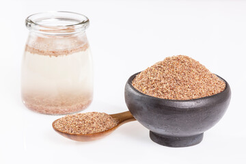 Very Healthy Food - Linum Usitatissimum Ground Flaxseeds And Water