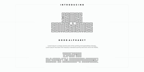 Abstract minimal modern alphabet fonts. Typography technology vector illustration