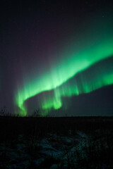 Northern Lights in Kautokeino, Northern Norway. Autumn Aurora.