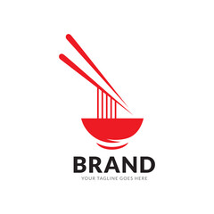Chinese noodle logo design icon template. Japanese ramen vector illustration.