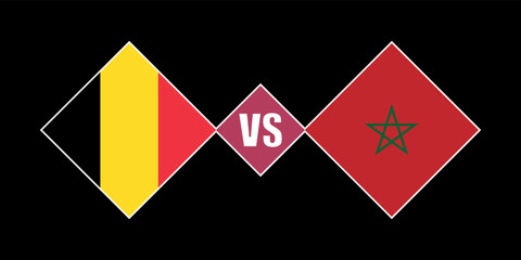 Belgium vs Morocco flag concept. Vector illustration.