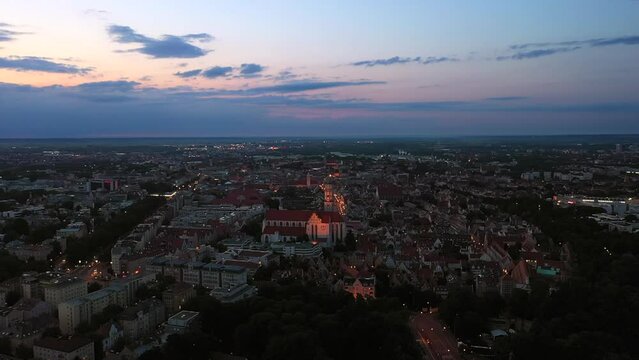 Aerial view from Augsburg, Germany with the Basilica of SS. Ulrich and Afra.