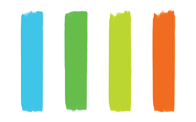 set of colorful vector brush strokes