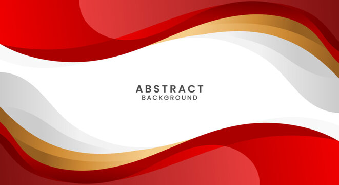 Wave red and gold modern white background