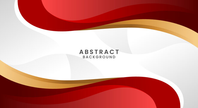 Wave red and gold modern white background