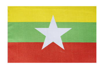 National flag of Myanmar country, isolate