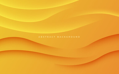 abstract yellow orange dynamic wavy shadow and light modern design geometric futuristic vector background illustration.