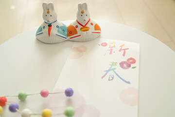 正月　兎年の新春の壁紙