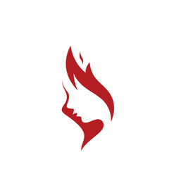 fire face woman design icon