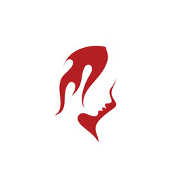 fire face woman icon