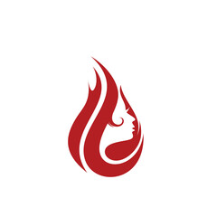 fire face woman logo