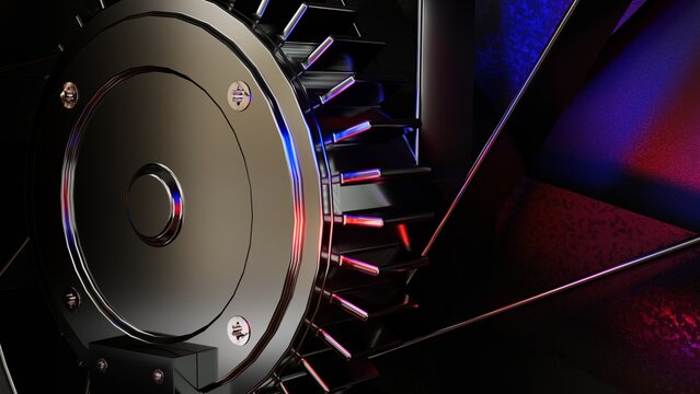 3d rendered illustrated Electric Cooling Fan close up with RGB lights 