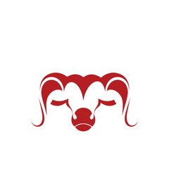 red horn mascot design logo