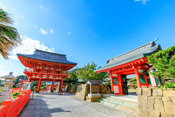 Fototapeta premium 秋の鵜戸神宮 宮崎県日南市 Udo Shrine in autumn. Miyazaki prefecture Nichinan city.