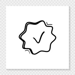 Vote or approved check mark hand drawn icon. Vector EPS 10
