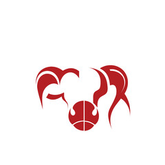 red horn mascot icon logo