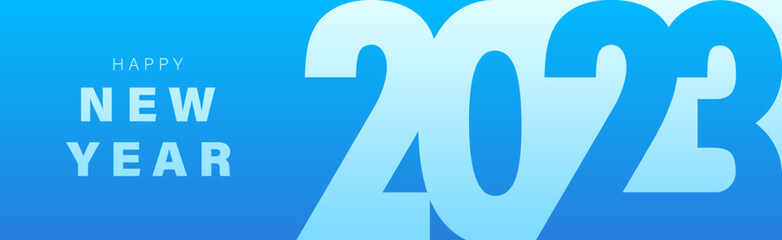 Blue Gradient New Year 2023 design banner. Twenty Twenty Three vector design template. Vector EPS 10