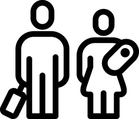 Immigration, refugees  line icon