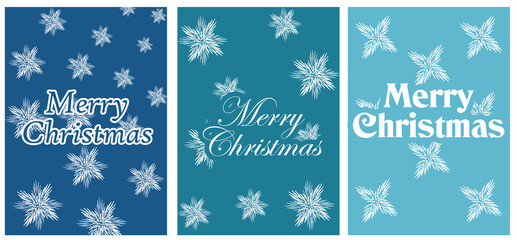 Naklejka na ściany i meble illustration set of greeting card with snowflakes for christmas and new year. Banner template, advertising and signboard, 