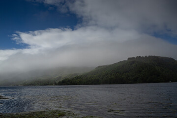 Loch Duich with mist, Scottish Highlands