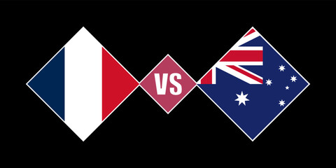 France vs Australia flag concept. Vector illustration.