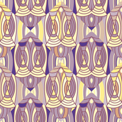 Hand drawn abstract vintage ornament. Creative mosaic of lines seamless pattern in dodle style.