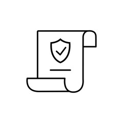 Insurance Policy Icon. Contract Coverage icon. Insurance policy symbol in flat style. Report vector illustration on white isolated background.