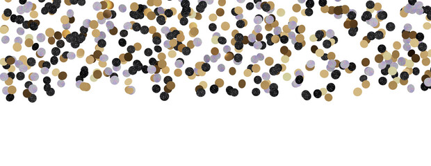 Gold confetti background, isolated on transparent background