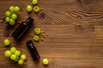 Skin care organic cosmetic - grape seed oil with grapes berries