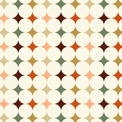 Seamless pattern in retro style. Abstract texture decorative 50`s, 60's, 70's style. Can be used for fabric, wallpaper, textile, wall decoration. Vector illustration