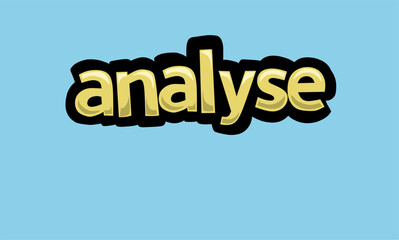 ANALYSE writing vector design on a blue background