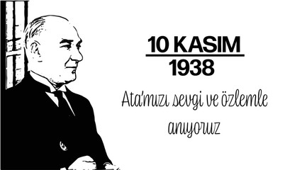 10 Kasım 1938 Mustafa Kemal Atatürk Death Day concept vector. Text translate: 10 November 1938 commemorating with respect and longing. Design for social media post, website banner, poster, brochure.