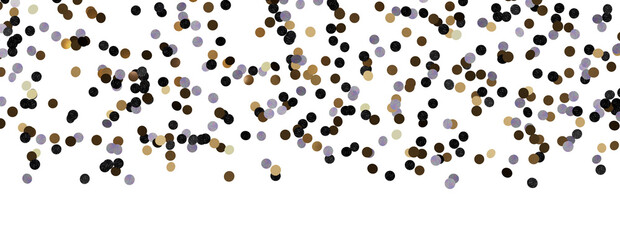 Golden serpentine confetti on transparent background. luxury isolated