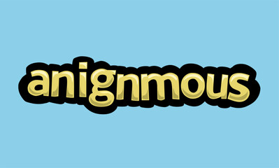 ANIGNMOUS writing vector design on a blue background