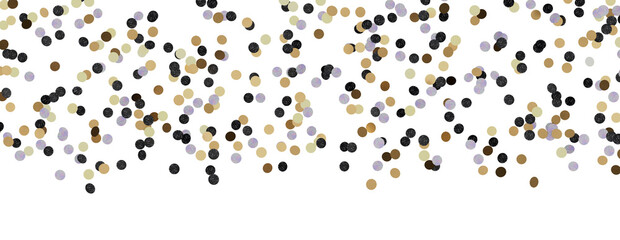 Golden serpentine confetti on transparent background. luxury isolated